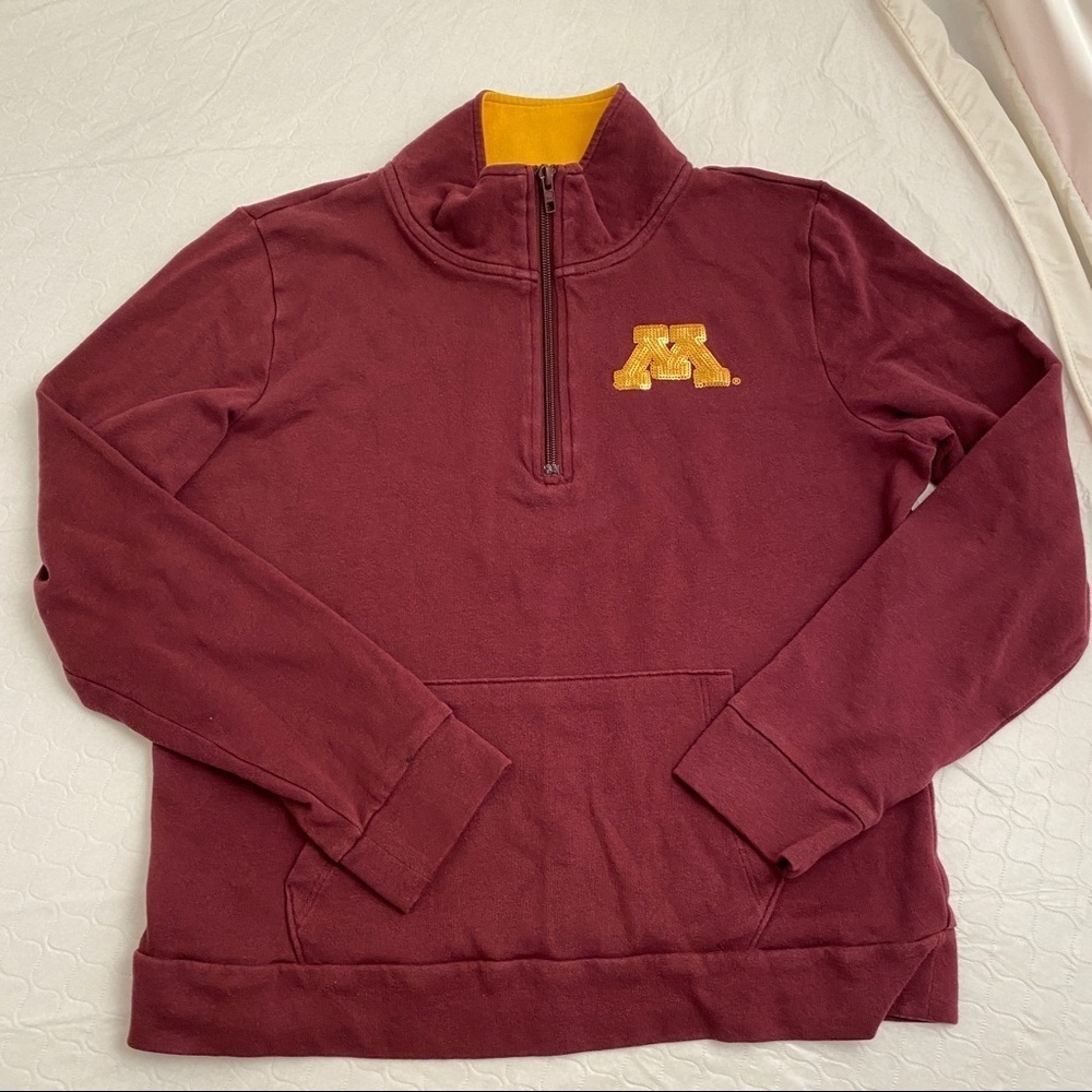Victoria’s Secret PINK Minnesota Gophers burgundy gold quarter zip pullover
